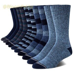 Moisture Wicking Cushioned Crew Socks 10 Pack Sizes 6-12.5